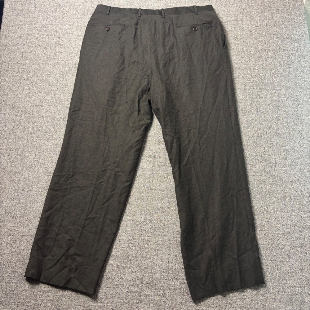 Canali Dress Pants Mens 40x30 Wool Super 120s Dark Gray Pleated Made in Italy - Picture 8 of 9